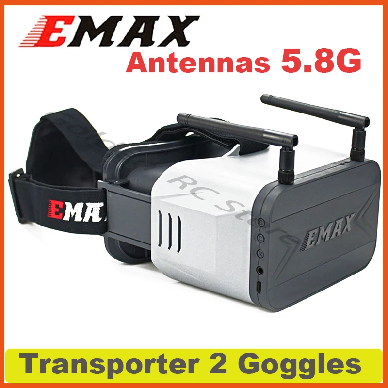 

Emax Transporter 2 Goggles With Dual Antennas 5.8Ghz 4.3 Inches FPV Glasses Tinyhawk Goggle Glasses for RC FPV Racing Drone