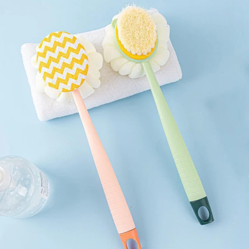 1 pz Super Soft luffa Back Scrubber manico lungo doccia spazzola per il corpo con spugna a rete morbida per le donne bagno esfoliante per la pelle, massaggio