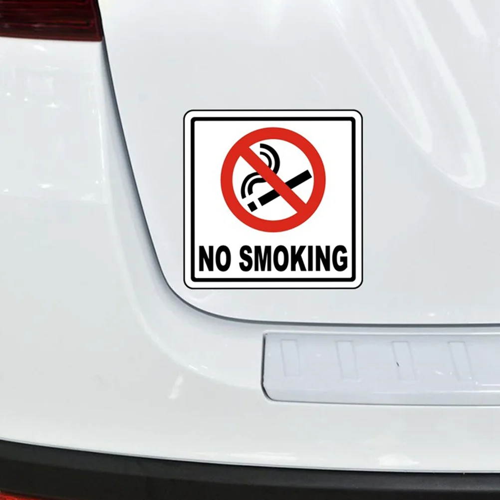 6 Pcs Car No Smoking Sticker Emblems 14x14cm The Pet Caution Stickers Sign Decals