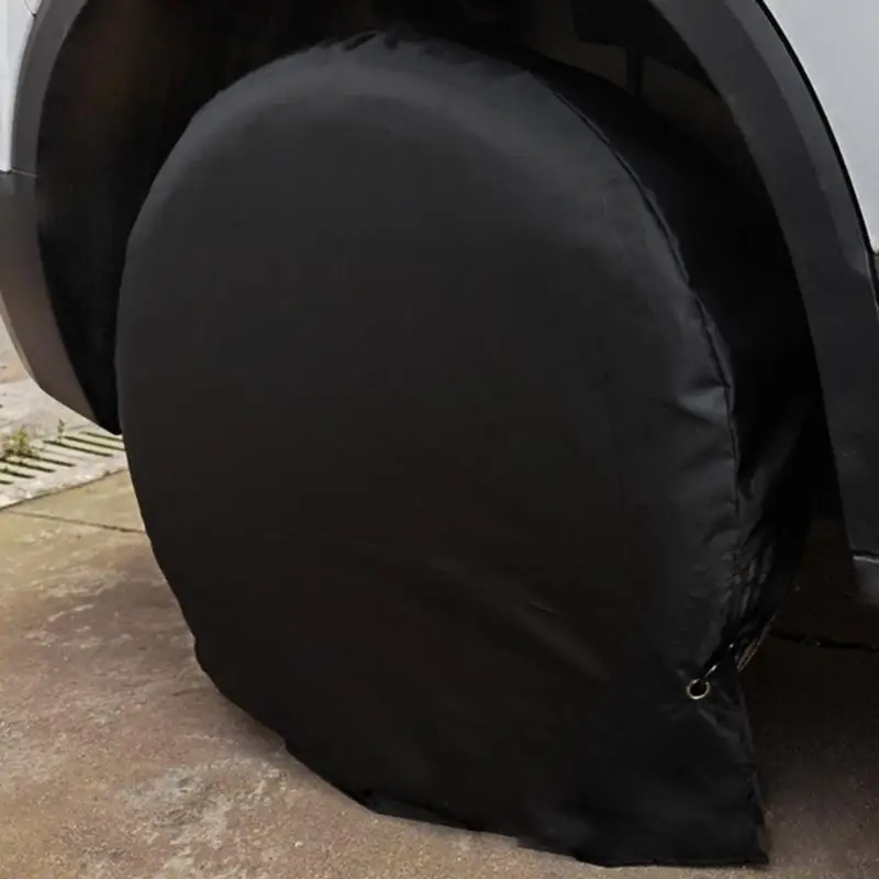 غطاء الإطارات 4X أغطية العجلات لإطارات المقطورة أكسفورد النسيج صيانة المركبات عجلة الحرس لشاحنة قافلة RV ساحة الطريق #5