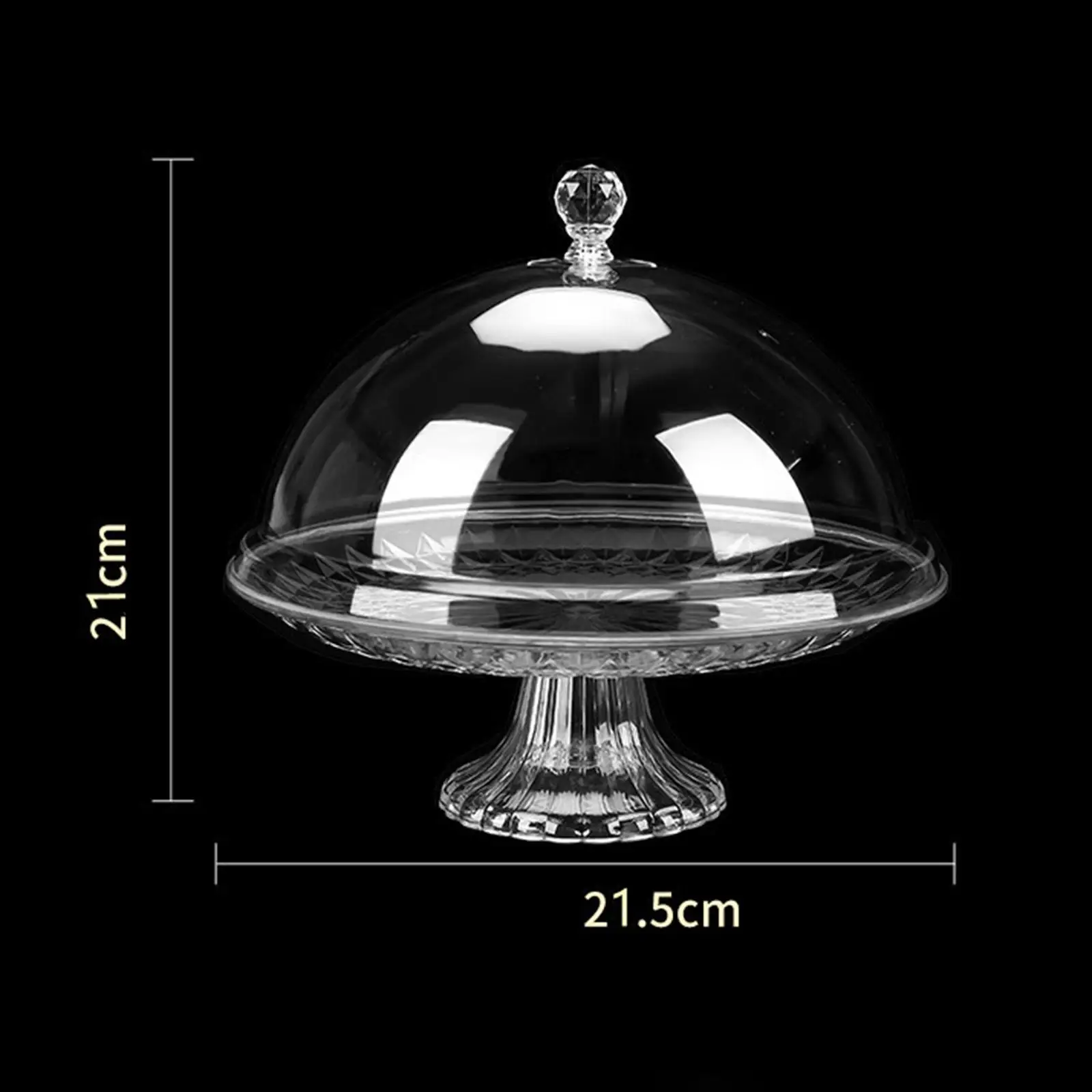 Cake Plate with Lid Transparent Convenient Multifunctional for Dining Rooms