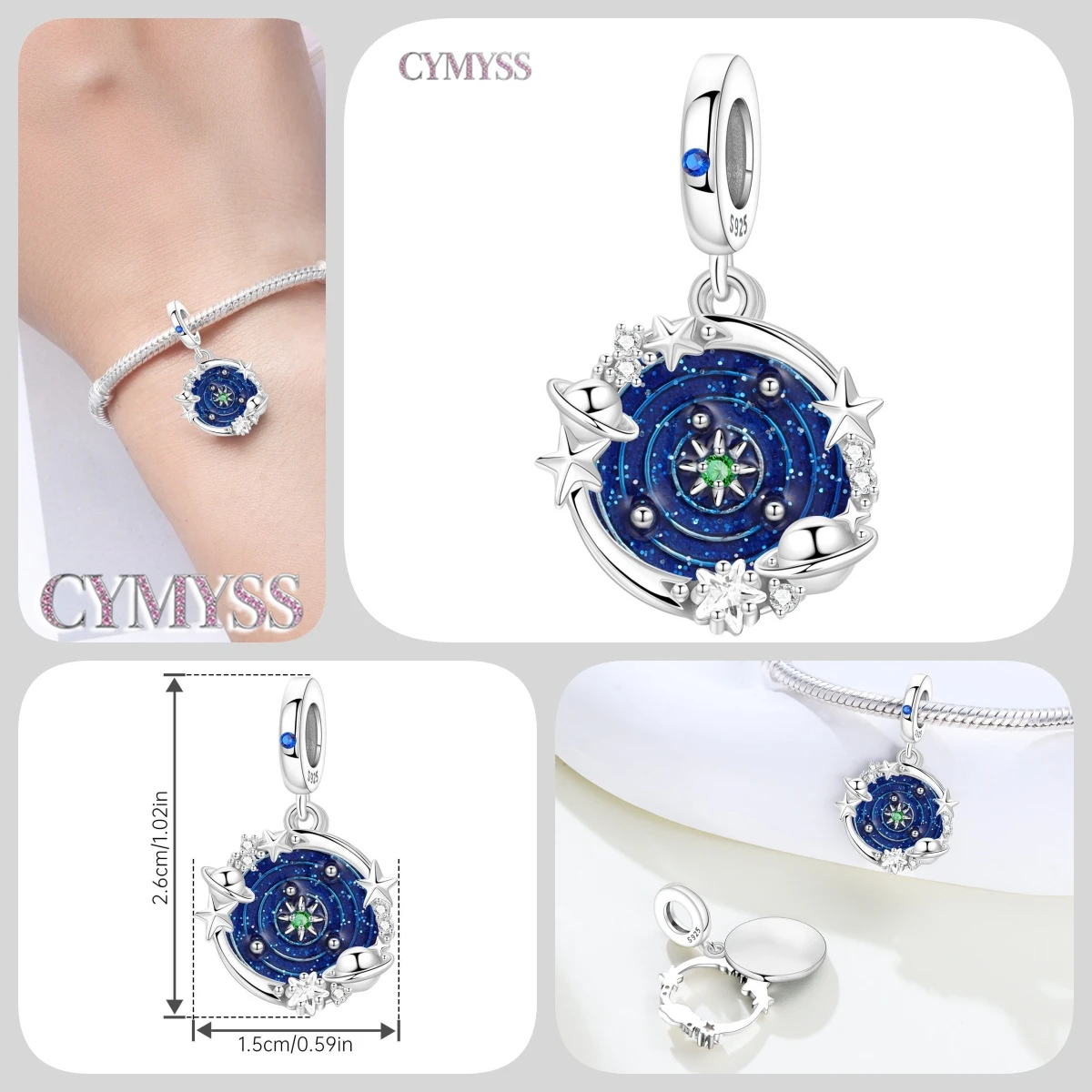 Zierlicher Anhänger aus 925er Sterlingsilber mit Engel-Gebetsperle, passend für Armreif, Armband, Halskette, DIY-Schmuck, Geburtstagsgeschenk für Frauen – Detail 34