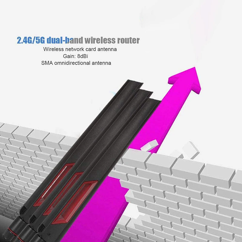 

Антенна для роутера с высоким коэффициентом усиления SMA 8Dbi, двухдиапазонная антенна 2,4G/5,8G, адаптер для Wi-Fi роутера ASUS AC68U/AC88U/AC66U, 3 шт.-AEF7