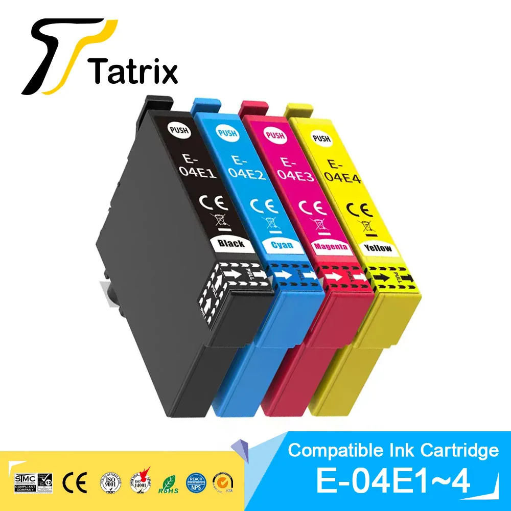 

Tatrix T04E T04E1 T04E4 04E Compatible Ink Cartridge for Epson Expression Home XP-2101/XP-4101,WorkForce WF-2831/WF-2851 Printer