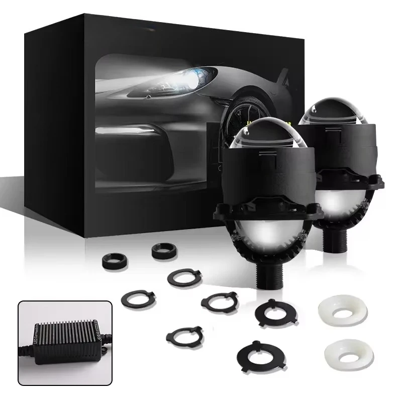 

Universal Car Motorcycle Bi-led Lens 3 Inch Projector Lenses 200W Kits H4 Hi/Lo Beam LED Headlight Bulbs Reflector Diode Chip