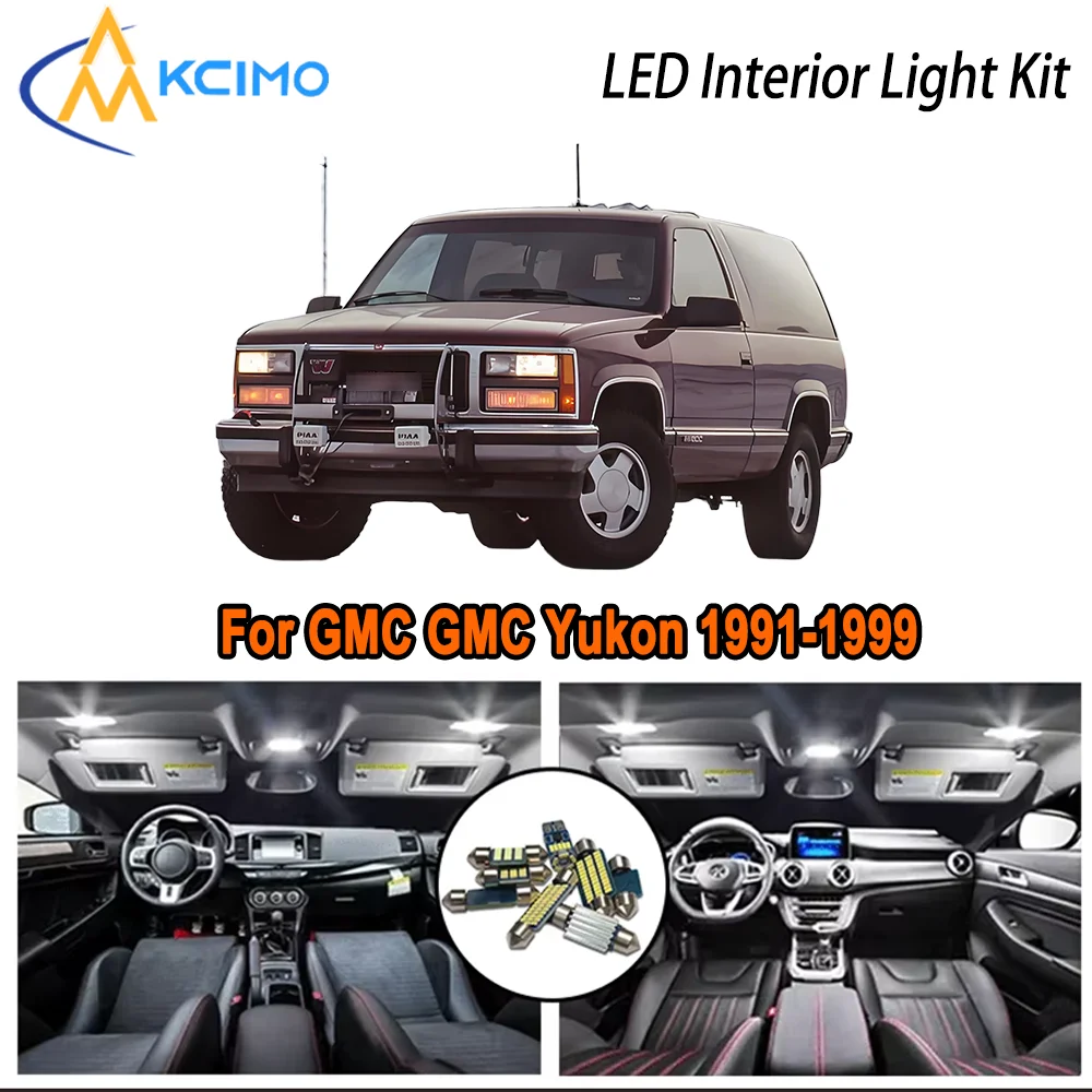For GMC Yukon 1991-1999 1992 1993 1994 1995 1996 1997 1998 LED Interior Dome Map Trunk Light Kit Car Led Lamps Canbus No Err