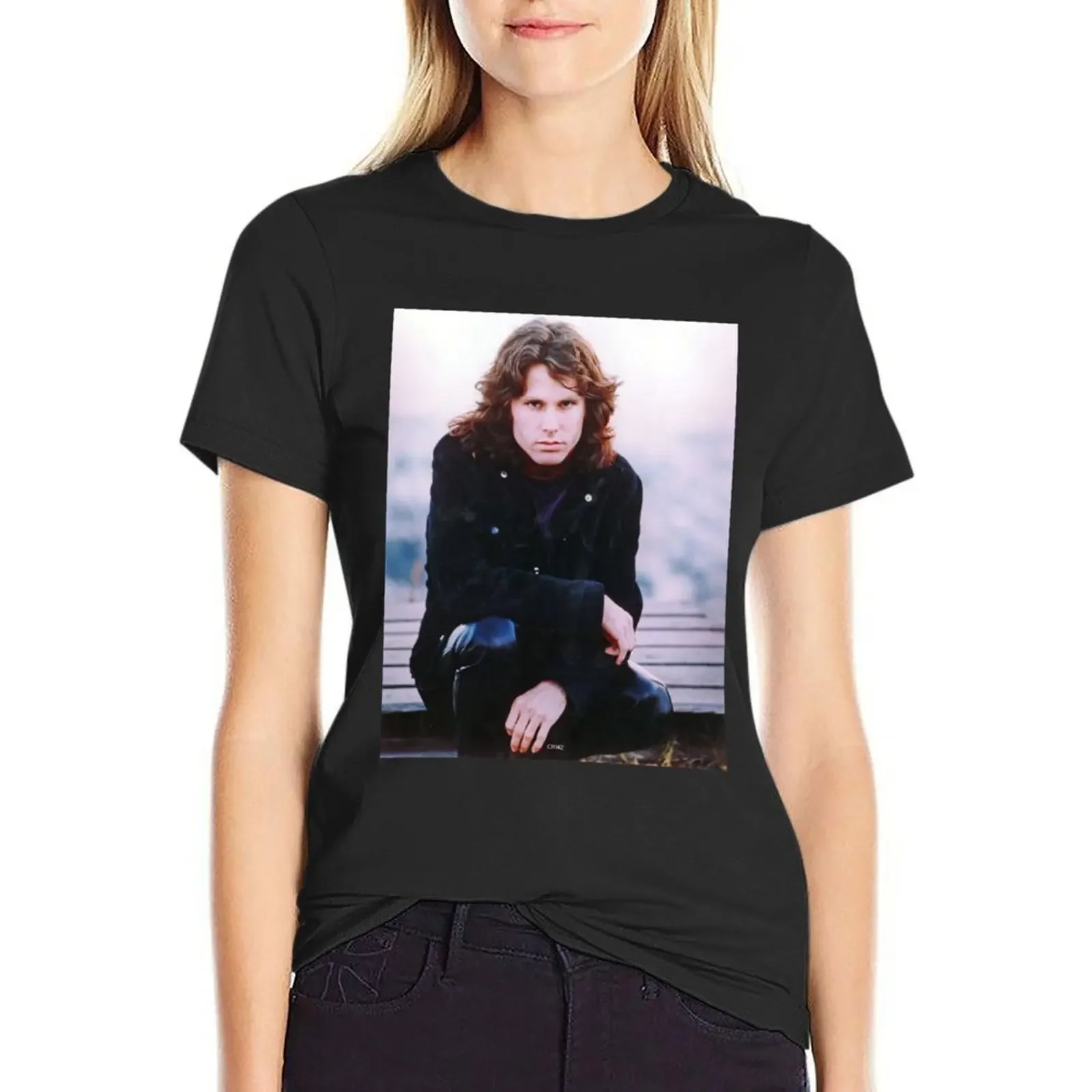 

jim morrison art T-Shirt Blouse cute tops funnys Aesthetic clothing t-shirt dress for Women long