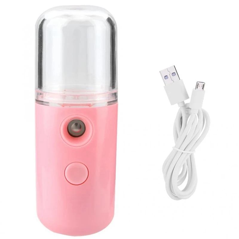 Nano portátil água reabastecer umidificador, carregamento USB, spray portátil, adequado para viagens de escritório, rosa