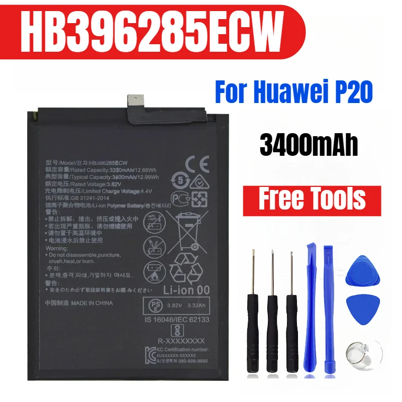 

HB396285ECW 3400mAh for Huawei P20 EML-AL00 EML-TL00 Mobile Phone Batteries