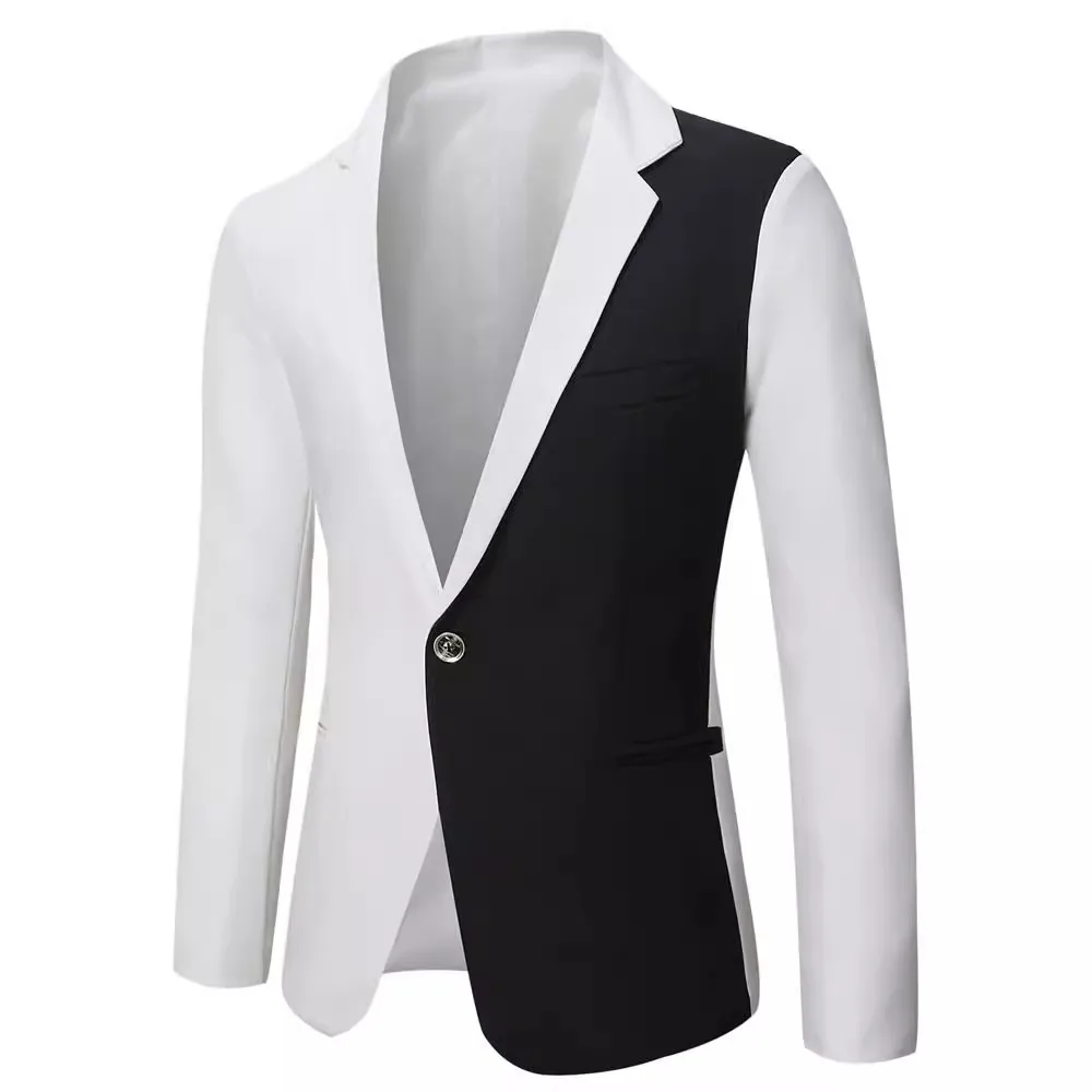 Blazer sólido casual slim fit masculino, casaco outwear para festa de casamento, blusa de terno regular, blazers elegantes, slim fit, 2022