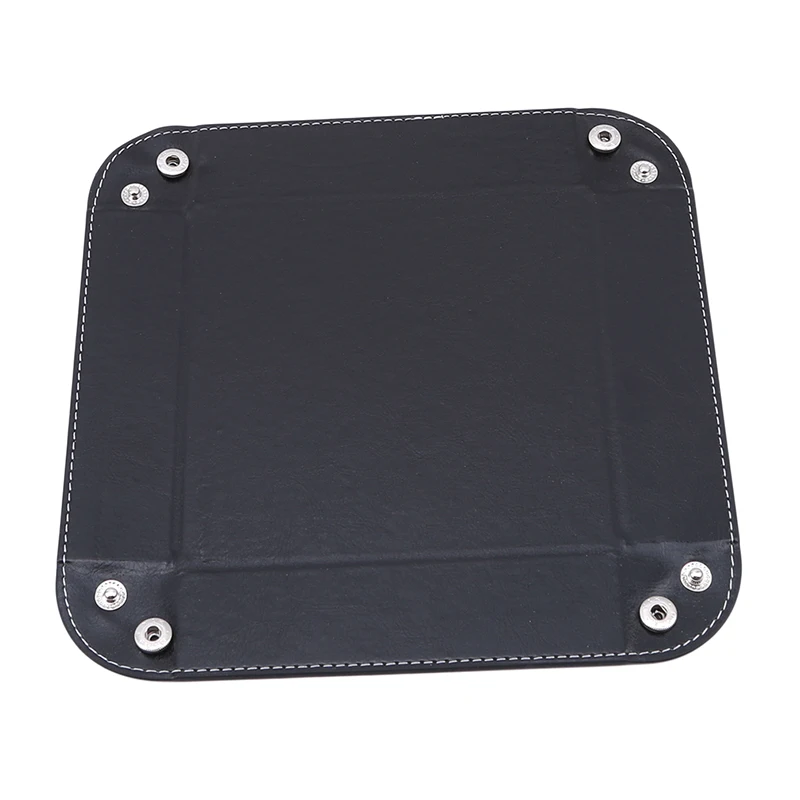 Kreative Klapp Tablett PU Leder Valet Schmuckstück Zusammenklappbare Telefon Schlüssel Brieftasche Münze Desktop Lagerung Kleinigkeiten Box Bins Zubehör – Detail 7