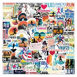 10/50/105PCS  Track and Field Athletics Stickers Cartoon Running Sports Outdoor and Indoor Scrapbook Sticker DIY Cup Kids Toys