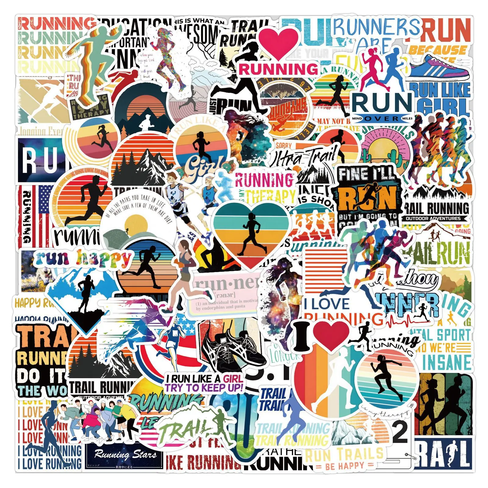 10/50/105 sztuk lekkoatletyka naklejki Cartoon bieganie sport na świeżym powietrzu i w pomieszczeniach naklejka do albumu DIY puchar zabawki dla dzieci