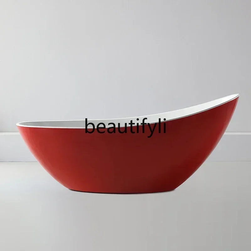 

Y ANordic simple moon-shaped acrylic bathtub home personalized creative freestanding boat-shaped bathtub