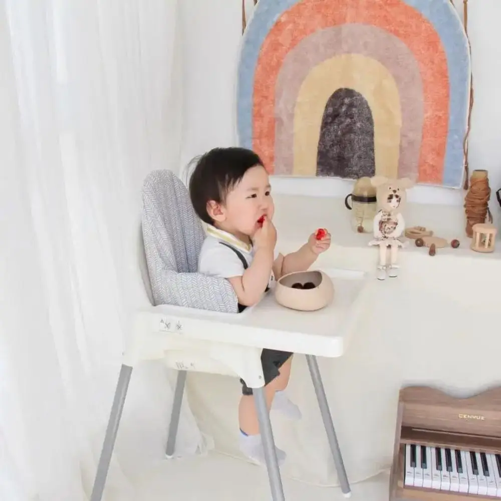 Solid Color Baby Highchair Cushion Folding Built in Air Pump Baby Sitting Inflatable Cushion Household Outdoor
