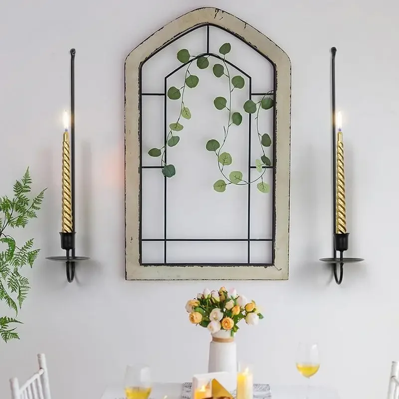 Modern Wall Candle Sconce Hanging Candelabra Wall Mount Candle Sconces Set Wedding Decoration Bar Party Living Room Decoration