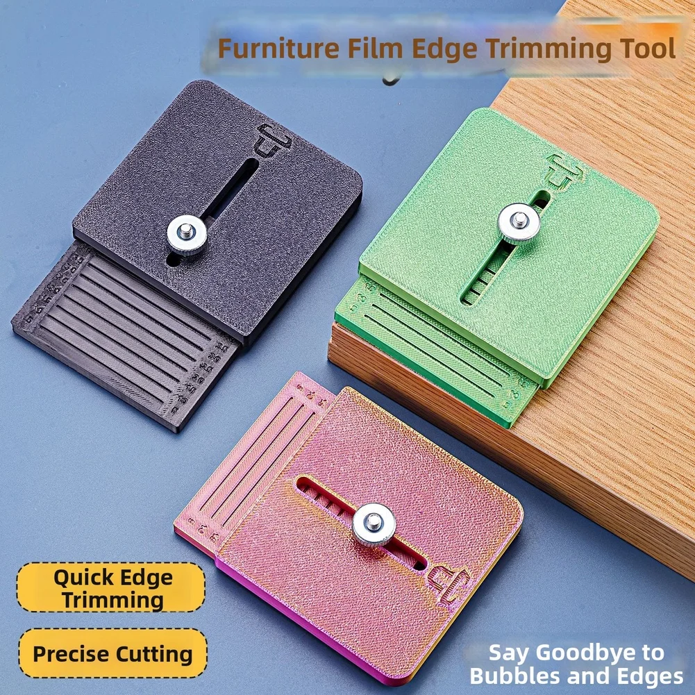 

Furniture Film Trimming Tool for Edge Cutting Accurate Cutting for PETG Ergonomic Handle Black Green Purple Size 8 8 1.5cm