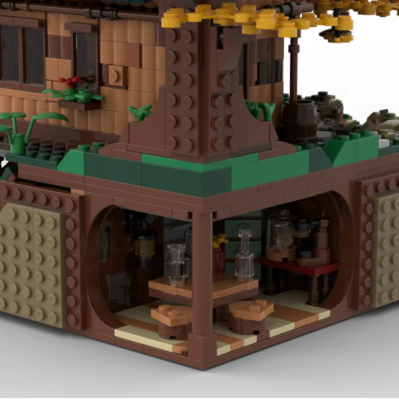 1803 pièces MOC cabane de grotte cachée blocs de construction modulaires ensemble de bricolage, modèle de village créatif, jouet d'architecture Miniature pour enfants et Fans