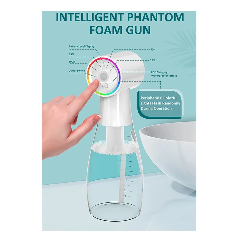 ABJN-Multifunctional Waterproof Electric Foaming Shampoo Dispenser Soap Dispenser For Window Cleaning Bathing Toilet