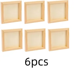 6Pcs Unfinished Square Wood Panels,4x4