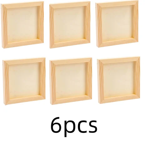 미완성 사각 나무 패널, 빈 나무 캔버스 크래들 페인팅 보드, 드로잉, 나무 연소 DIY 예술, 4x4 인치, 10x10cm, 6 개