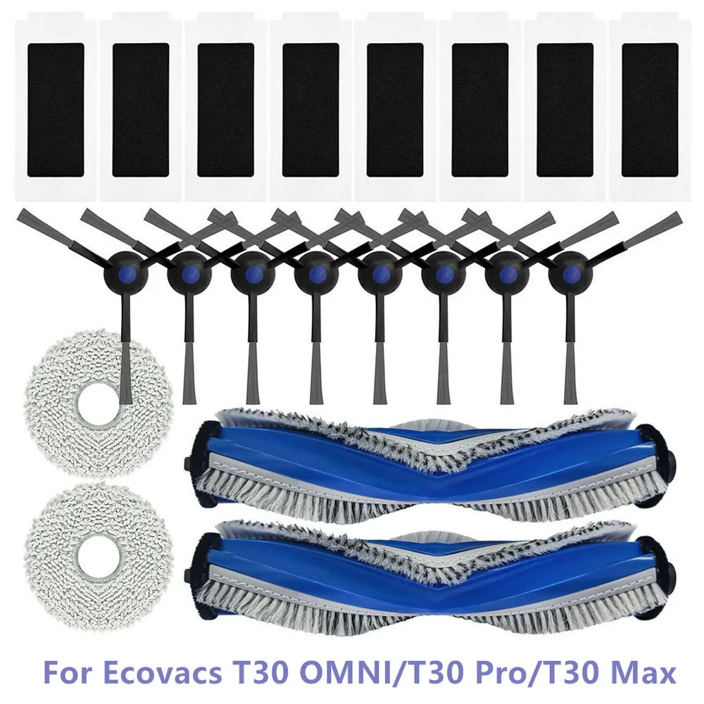 Ecovacs t30 pro-掃除機,ダストバッグ,メインブラシ,HEPAフィルター,モップクロス,サイドブラシ,t30,オムニ,t30 max