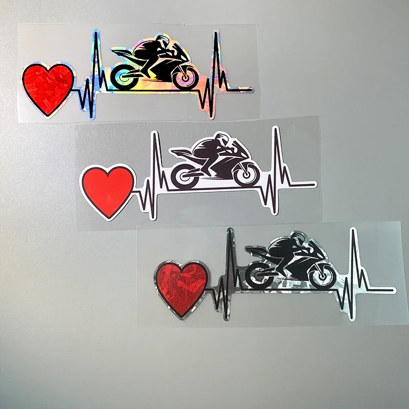 Heartbeat Track Racing Style Sticker Waterproof Vinyl Decal for Scooter Body Fuel Tank Fairing Helmet Box Decor