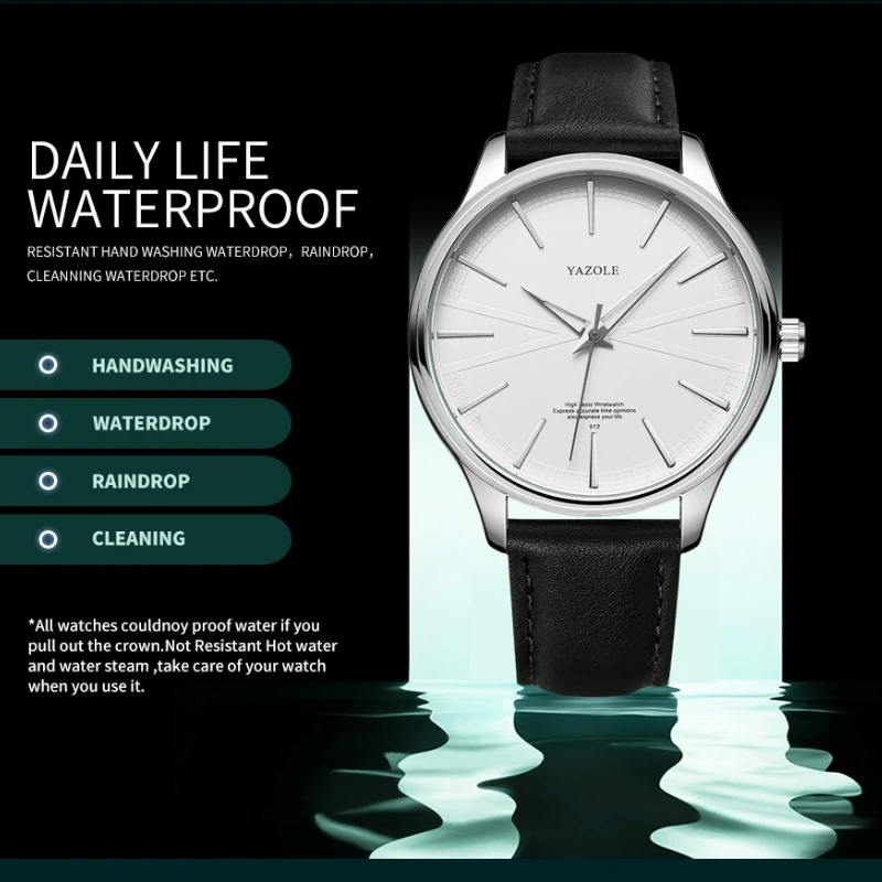 YAZOLE Men's Watches Minimalist Casual Leather Strap Quartz Wristwatches for Man Fashion Dress Male Clock Gift Relogio Masculino