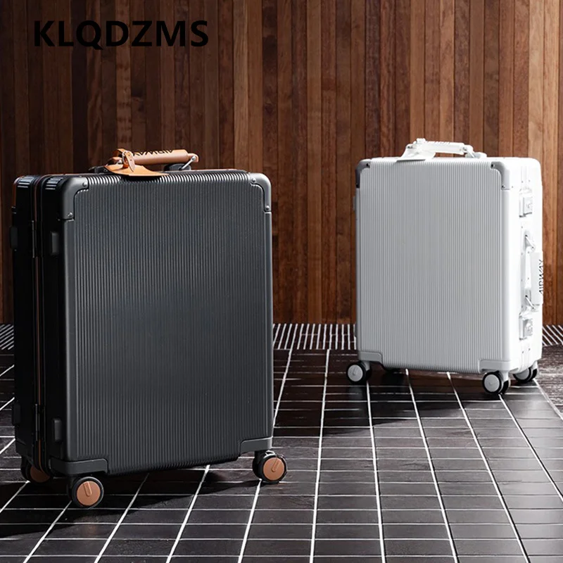 

KLQDZMS Высококачественный чемодан, 20-дюймовый посадочный ящик для ПК, 24 дюйма, 26 дюймов, 28 дюймов, большая вместимость, алюминиевая рама, чемодан на колесиках