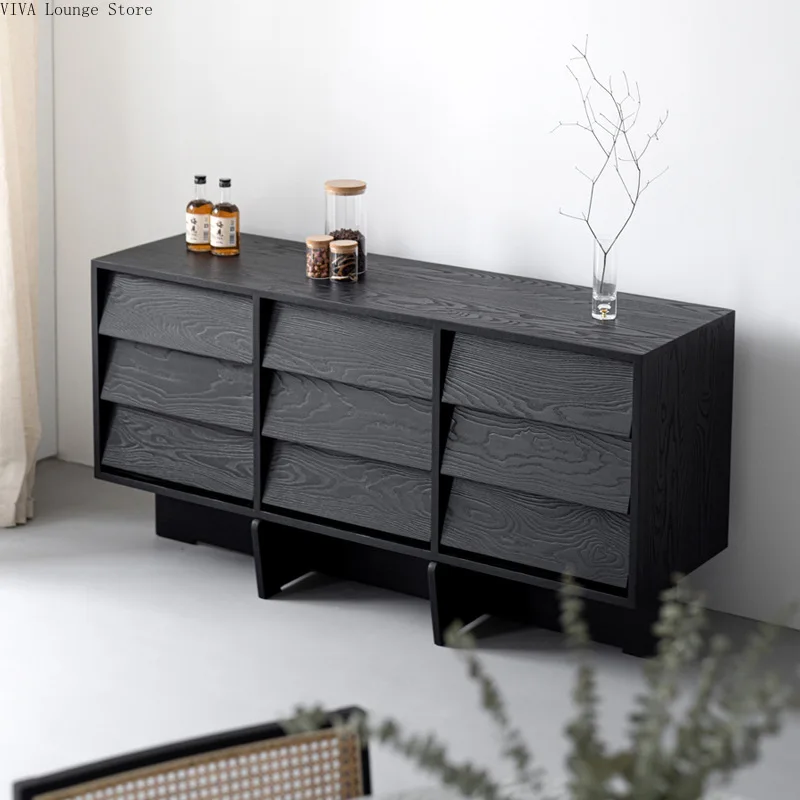 

Solid Wood Nine-drawer Bookcases Retro Living Room Storage Cabinet Bookcases Dining Floor-to-ceiling Home Furniture Estante JTB