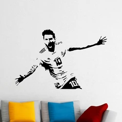 Messi Wall Decal Vinyl Sticker Football Wall Decor Soccer Player Sign  Wall Sticker for Home Decor Mural Removable Poster S005
