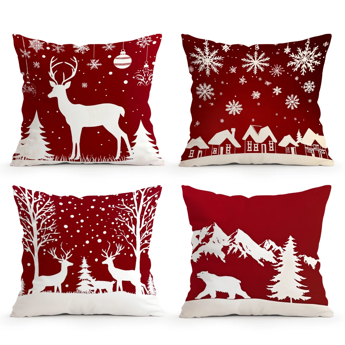 

Christmas silhouettes Cushions Pillowcase Cushion Cover Throw Pillow Sofa Decoration Pillowcover Home Car Sofa Decor