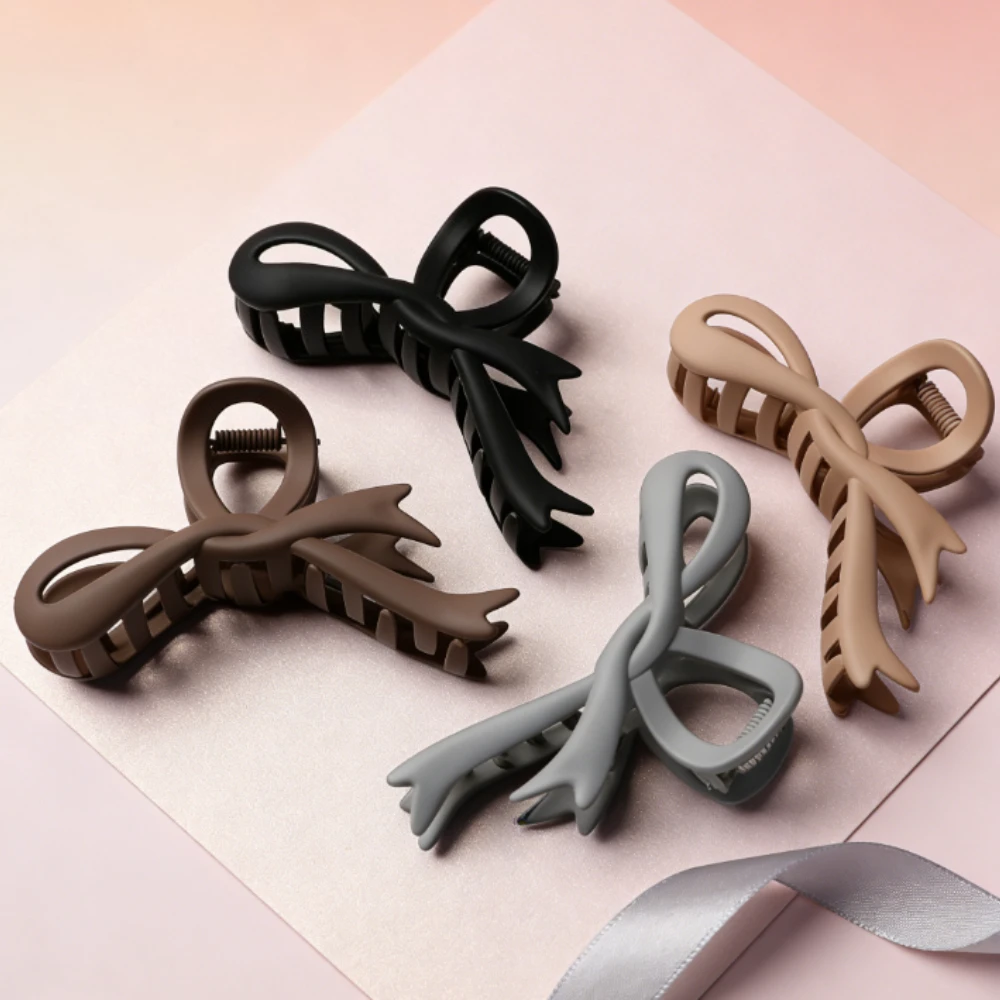 

Matte Bow Large Hair Claw Crab Ponytail Hair Accessories for Women Acrylic Bowknot Hair Clips Hairpins Girls Barrettes Headbands