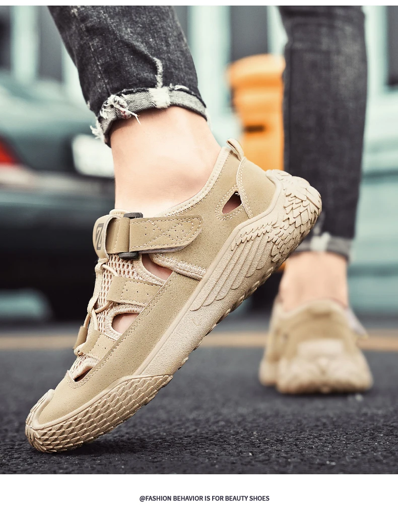 Große Sandalen für Herren, neues Sommermodell, trendig, vielseitig einsetzbar, lässige Sportsandalen, bequeme Sandalen mit weicher Sohle und hohlem Design für den Strand. – Detail 10