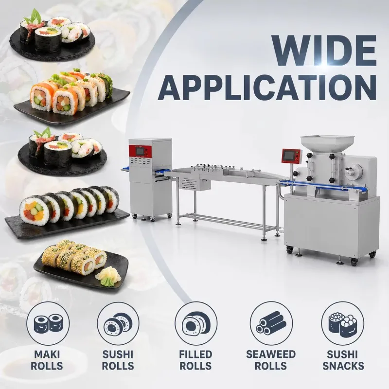 Sushi Roll Rice Processing Line Customized, 304 Stainless Steel Automatic Onigiri Machine with High Standard Quality Control