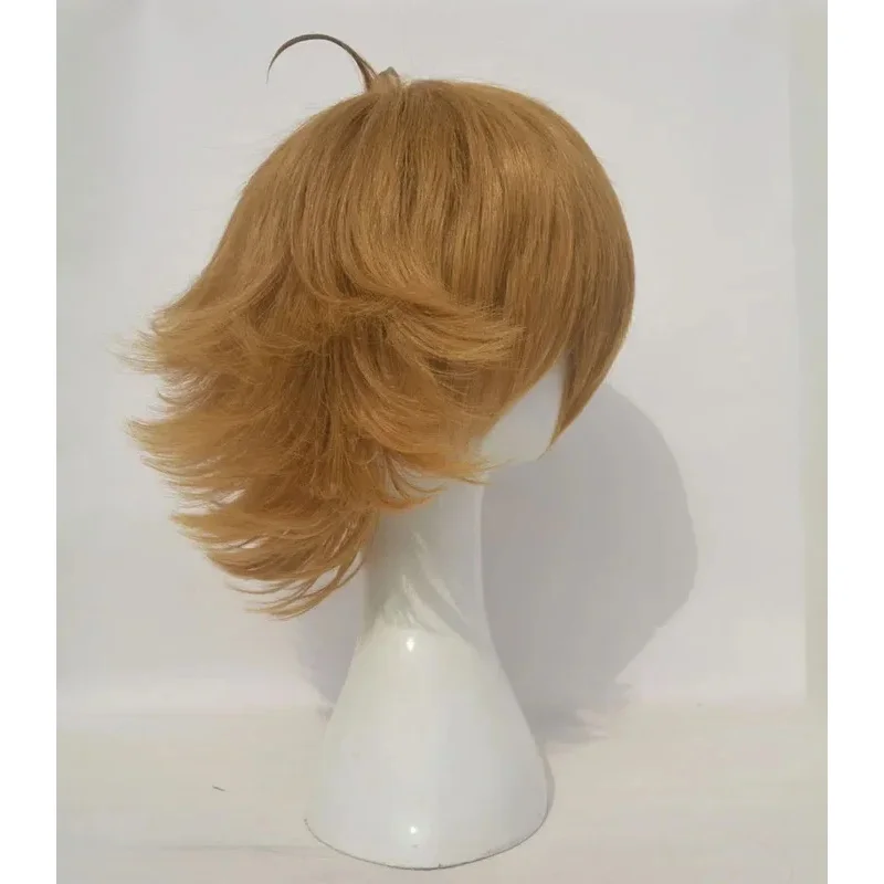Parrucca CyHigh Quality Voltron Pidge Parrucche sintetiche corte resistenti al calore marrone chiaro + cappuccio per parrucca