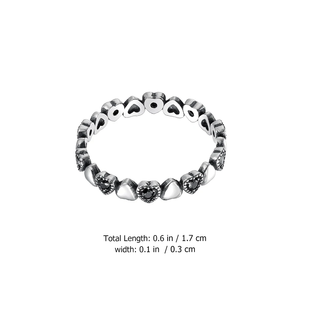 

1pc Retro 925 Silver Ring Zircon Finger Rings Women Girls Vintage Jewelry Fashion Accessories Delicate Stylish Gift Idea Special
