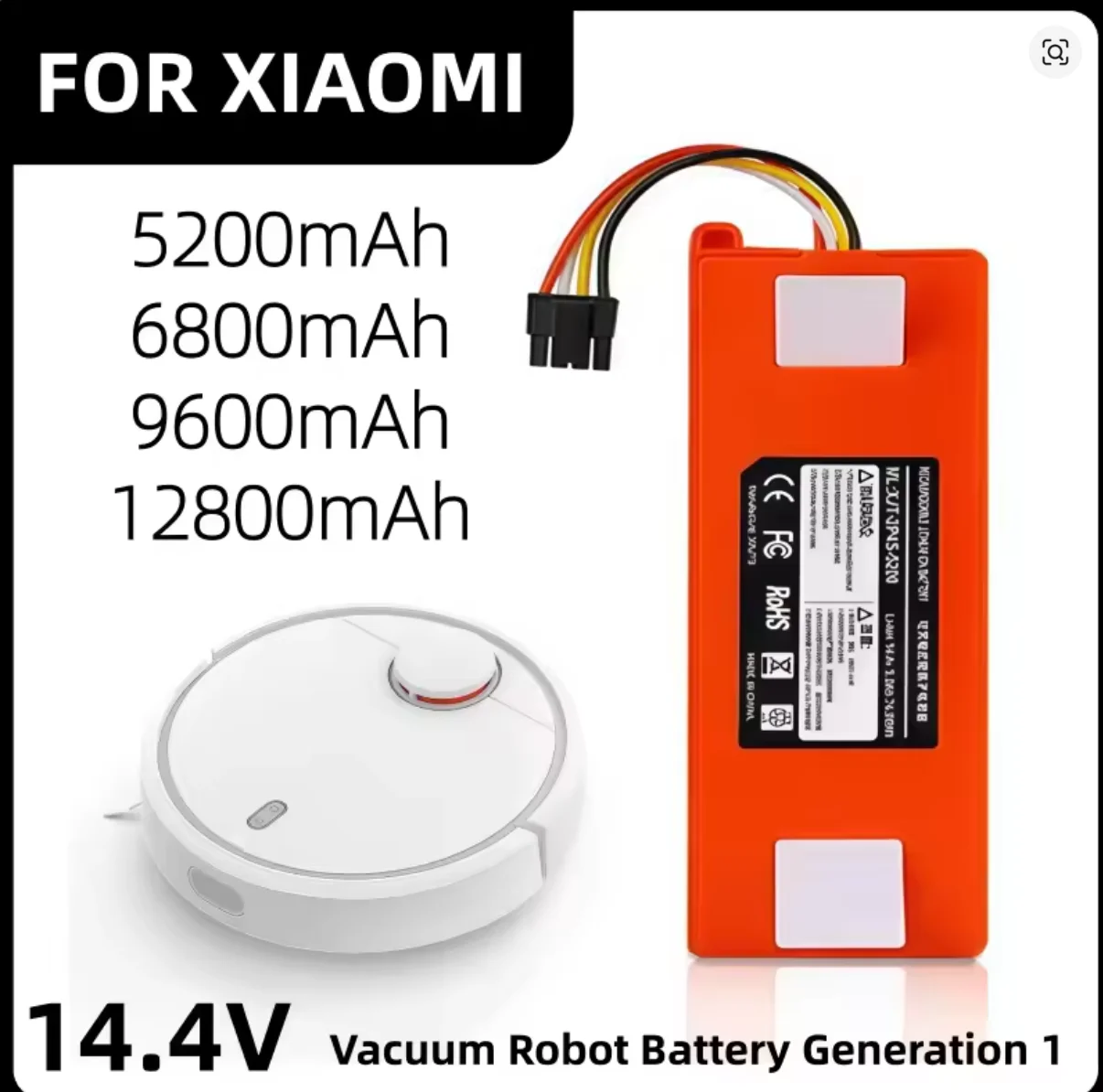 

Sweeper Battery BRR-2P4S-5200D 5200S for XIAOMI Roborock S50 S51 S55 T60 Sweeping Mopping Robot Vacuum Cleaner 5200mAh-12800mAh