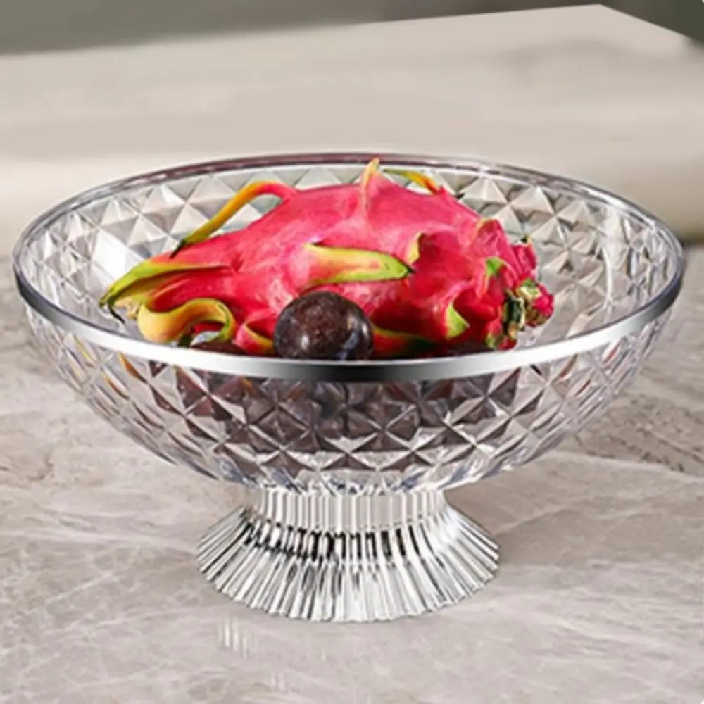 With Drainage High-legged Fruit Plate Large Capacity Plastic Kitchen Fruit Bowls Durable Candy Serving Tray Dinner Table