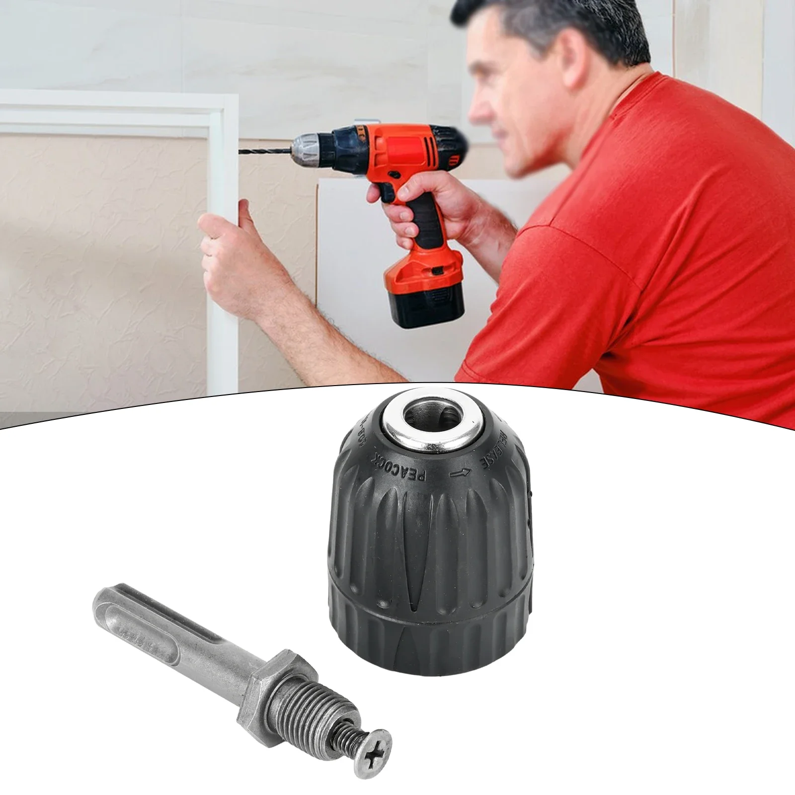 0.8-10mm Mandrino autoserrante 3/8-24UNF Adattatore per punta da trapano per trapano a percussione Accessori di ricambio per utensili elettrici fai da te per la casa