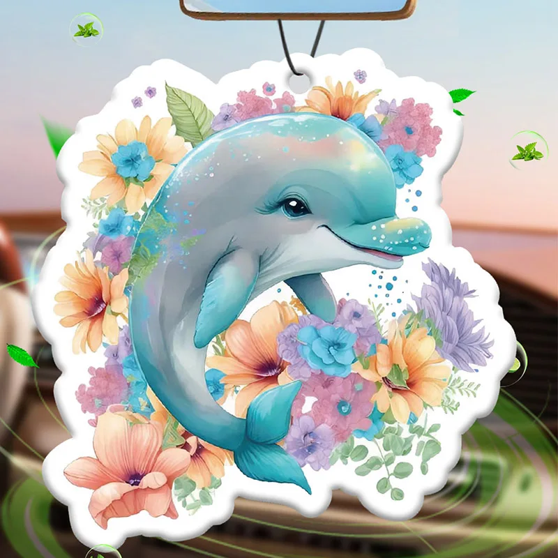 

Water Color Bohemian dolphin flower dolphin car incense car perfume perfume lasting stay fragrance pendant out of the wind mouth