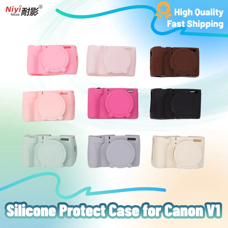 Silicone Camera Protective Case for Canon V1, Integrated Lens Cover Precise Cutout Shockproof Anti-Scratch Soft Sleeve