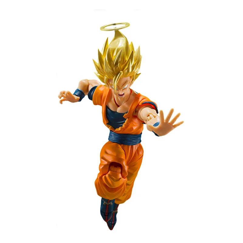 Bandai ของแท้ SHF Dragon Ball Super Saiyan 2 Son Goku อะนิเมะ Action Figure ข้อต่อ Movable สะสมของเล่นเครื่องประดับของขวัญ