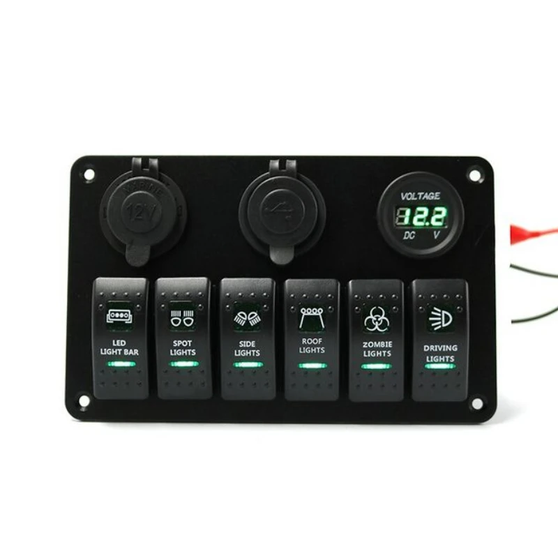 

Waterproof 6 Gang Waterproof Car Auto Boat Marine LED Rocker Switch Panel