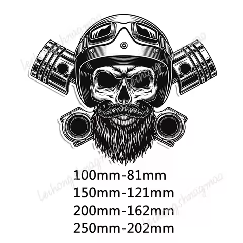 Funny Skull Vinyl Stickers for Motorcycle Helmets Laptop Decorations Car Stickers Waterproof and Sunscreen