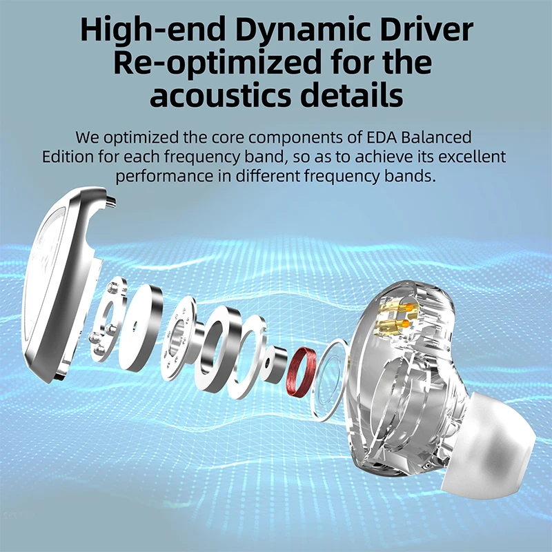 KZ EDA auriculares internos equilibrados, auriculares HIFI con Monitor, auriculares con cancelación de ruido para deporte y juego