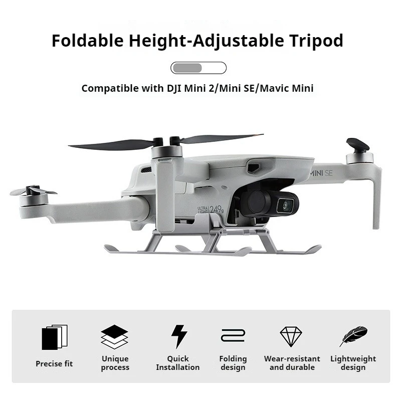 Tren de aterrizaje plegable para DJI Mini 4K/Mini 2/Mini 2 SE Mavic Mini 2, tren de aterrizaje ligero con soporte de extensión de liberación rápida