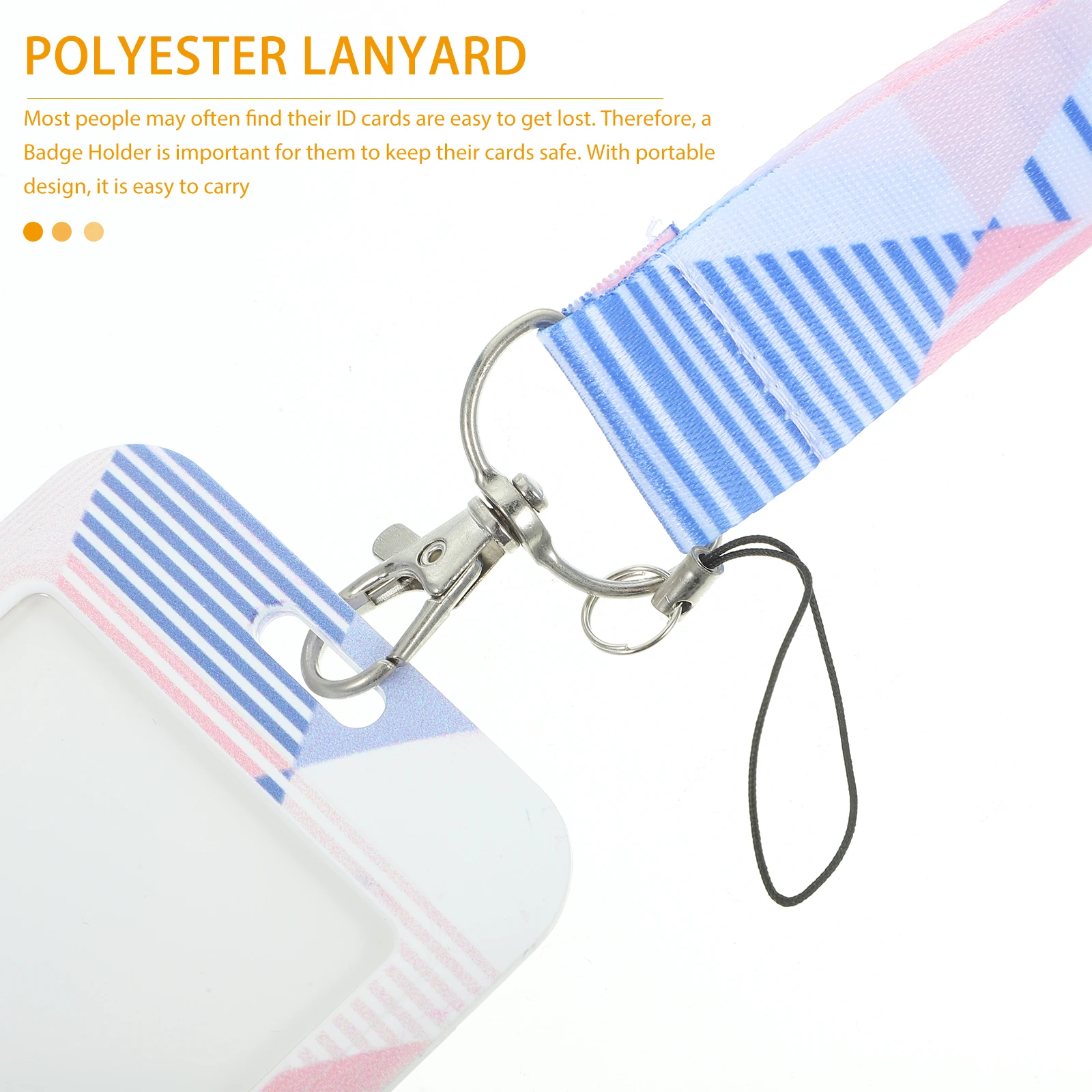 

Card Set Lanyard Holder Id Cards Sleeve Protective Bus Cover Name Tag Hanging Neck Lanyards Wallet Compact Size Safe