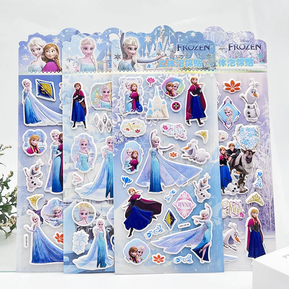 4 pçs disney anime congelado princesa bolha adesivos brinquedo artesanal diy mala papelaria bonito dos desenhos animados decoração adesivo para presentes
