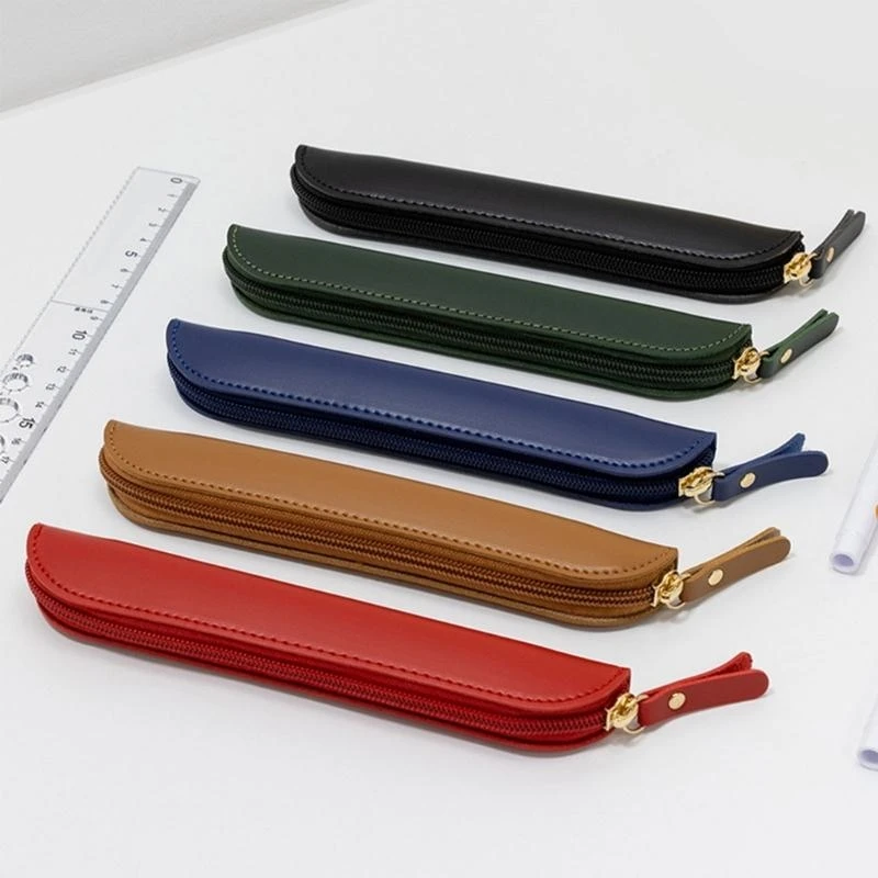 Ballpoint Pen Packaging Storage Bag PU Leather Pen Case Holder Sleeve Pen